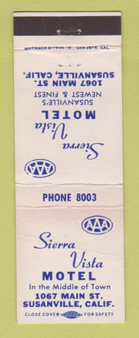 Matchbook Cover - Sierra Vista Motel Susanville CA CREASED