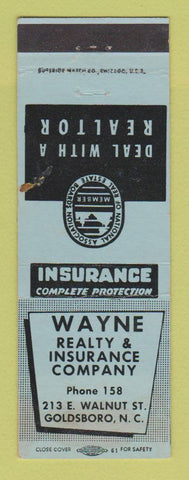 Matchbook Cover - Wayne Real Estate Insurance Goldsboro NC WEAR