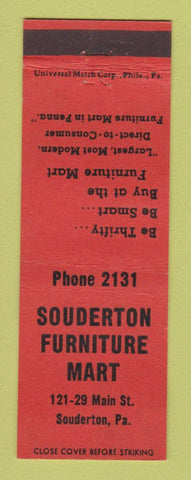 Matchbook Cover - Souderton Furniture Mart PA