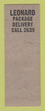 Matchbook Cover - Leonard Storage Package Delivery York PA moving
