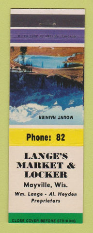 Matchbook Cover - Lange's Market & Locker Mayville WI low phone #