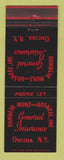 Matchbook Cover - Hamblin Munz Haskell Insurance Oneida NY