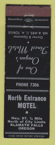 Matchbook Cover - North Entrance Motel Klamath Falls OR