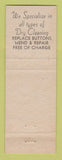 Matchbook Cover - Vallee Cleaners Malta MT
