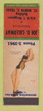 Matchbook Cover - Joe Calloway Insurance Fort Worth TX pinup