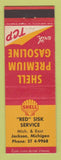 Matchbook Cover - Shell oil gas Red Sisk Jackson MI