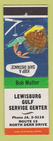 Matchbook Cover - Lewisburg Gulf oil gas PA?