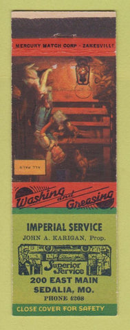Matchbook Cover - Imperial Service oil gas Sedalia MO