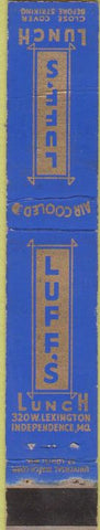 Matchbook Cover - Luff's Lunch Independence MO 10 Strike