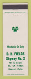 Matchbook Cover - Shamrock oil gas DH Fields Denver Colorado
