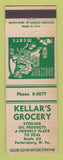 Matchbook Cover - Kellar's Grocery Parkersburg WV Sterling oil gas