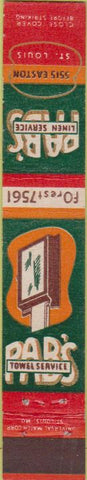 Matchbook Cover - Par's Linen Service St Louis MO 10 Strike