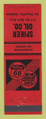 Matchbook Cover - Phillips 66 oil gas Spiker Lafayette IN