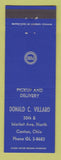 Matchbook Cover - Pure oil gas Donald Villard Canton OH