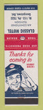 Matchbook Cover - Esso oil gas Classic Motel Georgetown DE