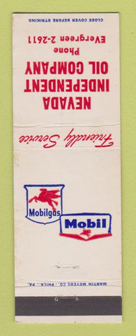 Matchbook Cover - Mobil oil gas Nevada Independent Oil