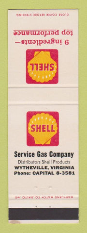 Matchbook Cover - Shell oil gas Wytheville VA