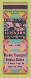 Matchbook Cover - Marvin Thompson Service oil gas Jackson MS