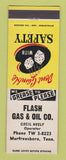 Matchbook Cover - Flash oil gas Murfreesboro TN