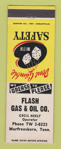 Matchbook Cover - Flash oil gas Murfreesboro TN