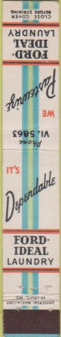 Matchbook Cover - Ford Ideal Laundry Kansas City MO 10 Strike