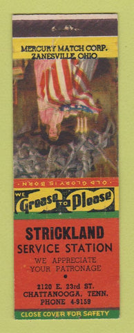 Matchbook Cover - Strickland Service oil gas Chattanooga TN