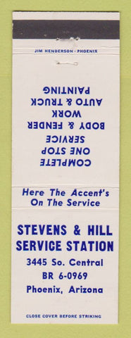 Matchbook Cover - Stevens & Hill service oil gas Phoenix AZ