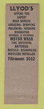 Matchbook Cover - Llyod's Service oil gas Cleveland Heights OH