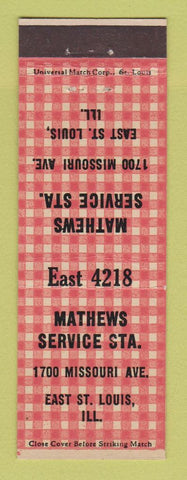 Matchbook Cover - Mathews Service oil gas East St Louis IL
