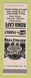 Matchbook Cover - Roma Cafe Battle Creek MI pizza WEAR