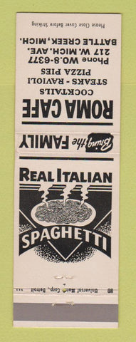 Matchbook Cover - Roma Cafe Battle Creek MI pizza WEAR