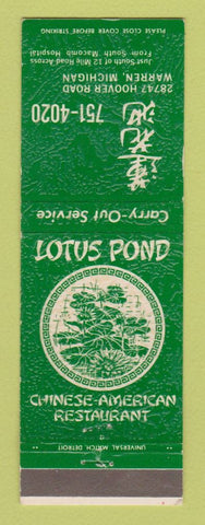 Matchbook Cover - Lotus Pond Chinese Restaurant Warren MI