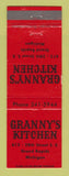 Matchbook Cover - Granny's Kitchen Grand Rapids MI