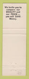 Matchbook Cover - V&S Hardware Stores Union Lake MI McKibben