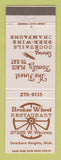 Matchbook Cover - Bronze Wheel Restaurant Dearborn Heights MI