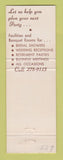 Matchbook Cover - Bronze Wheel Restaurant Dearborn Heights MI