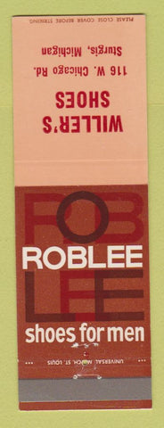 Matchbook Cover - Roblee Men's Shoes Willer's Sturgis MI