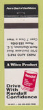 Matchbook Cover - Kendall oil Parks Auto Parts North Charleston SC