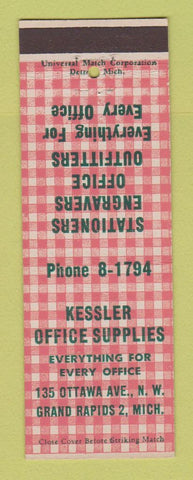 Matchbook Cover - Kessler Office Supply Grand Rapids MI