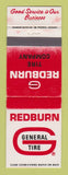 Matchbook Cover - Redburn General Tire Phoenix Mesa Tucson AZ WEAR
