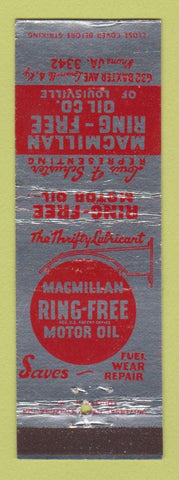 Matchbook Cover - Macmillan Ring Free oil Louisville KY