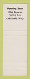 Matchbook Cover - Quaker State oil gas Husky Terminal Restaurant Cheyenne WY