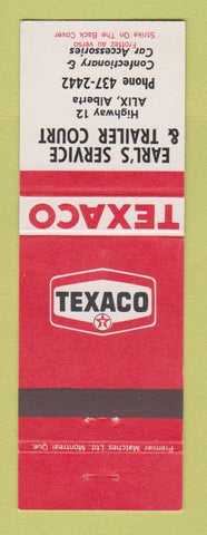 Matchbook Cover - Texaco oil  gas Earl's Trailer Park Alix AB
