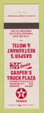 Matchbook Cover - Gasper's Truck Plaza Texaco oil gas Kingdom City MO