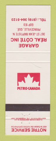 Matchbook Cover - Petro Canada oil gas Real Cote Princeville QC