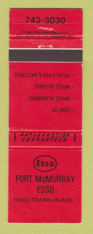 Matchbook Cover - Esso oil gas Fort McMurray AB