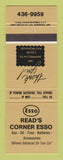 Matchbook Cover - Read's Esso oil gas Canada