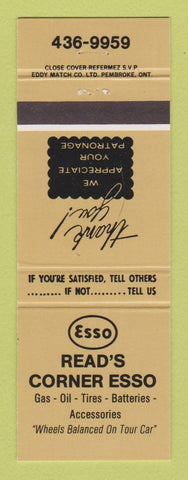 Matchbook Cover - Read's Esso oil gas Canada