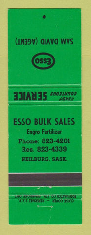 Matchbook Cover - Esso oil gas Bulk Sales Neilburg SK