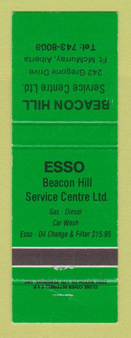 Matchbook Cover - Esso oil gas Beacon Hill Fort McMurray AB WEAR